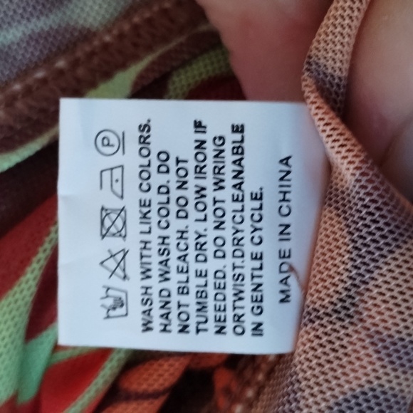 NWOT Shein psychedelic bikini with ruched skirt and head scarf Sz XL 3 PIECES! - Picture 8 of 16